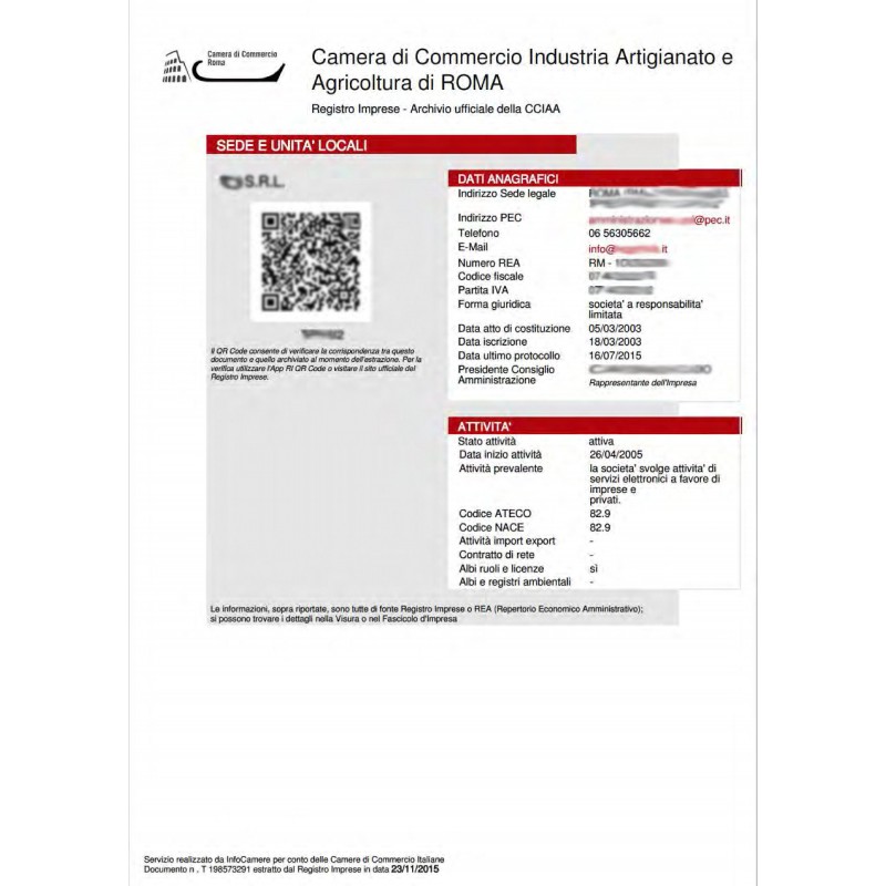 Sede legale e sede operativa ditta individuale